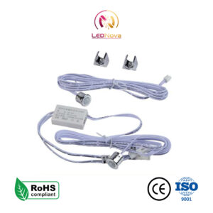 Senzor dublu de proximitate hand-wave 230V cu driver integrat, decupaj de 14mm și cabluri albe lungi