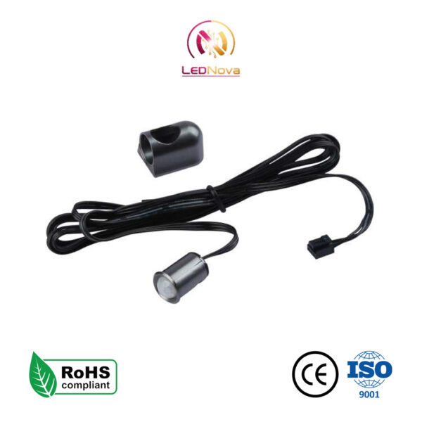 Senzor de mișcare split negru pentru bandă LED cu controler separat 12V-24V și cabluri negre