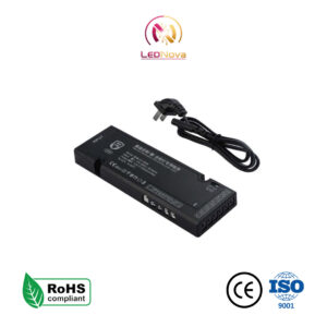 Sursă de alimentare LED neagră pentru dressing și mobilier, Seria FX-36V, cu cablu de priză inclus