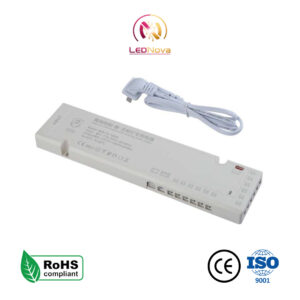 Sursă de alimentare LED albă pentru dressing și mobilier, Seria FX-150W, cu cablu de alimentare alb