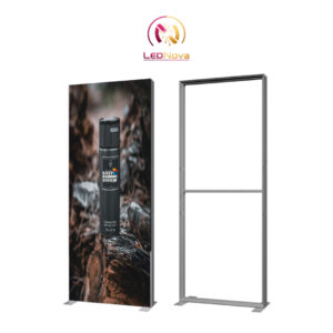 Sistem casetă luminoasă cu două fețe EFS-120 Light Box System cu structură metalică și panou publicitar expus