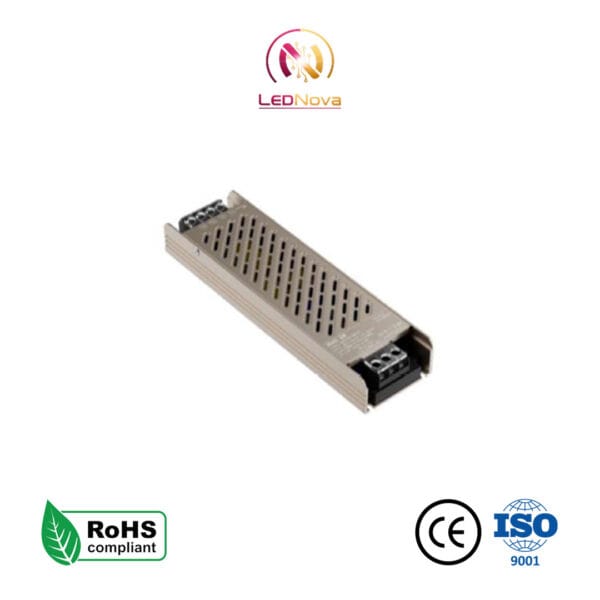Sursă de alimentare metalică perforată AC-DC model LFA 24V Slim -LS 150 cu certificări RoHS, CE și ISO.